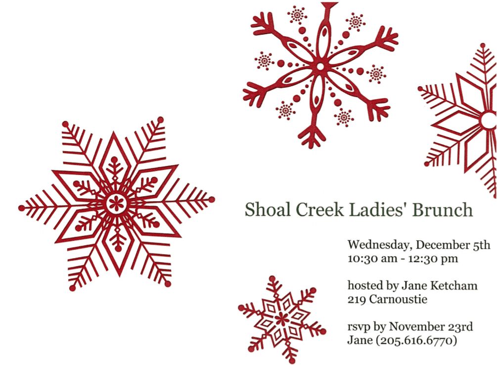Shoal Creek Ladies Christmas Brunch Invite