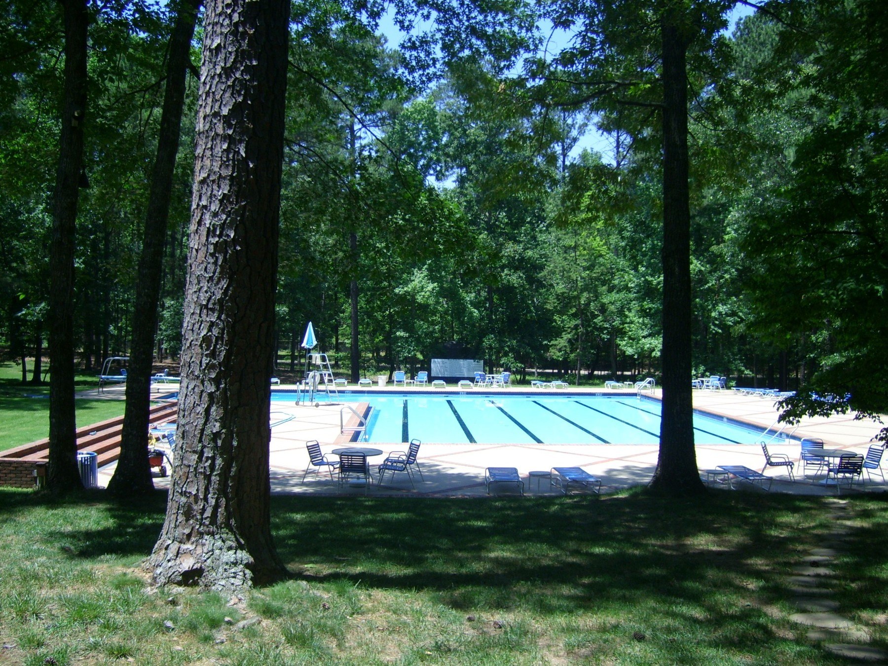 Lovely swimming pool surrounded by nature at Shoal Creek in Birmingham Alabama