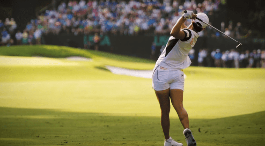 Golfer teeing off during the USWO Championship