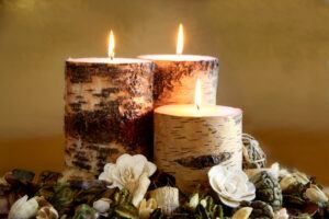 Luxury home decorating wood candles