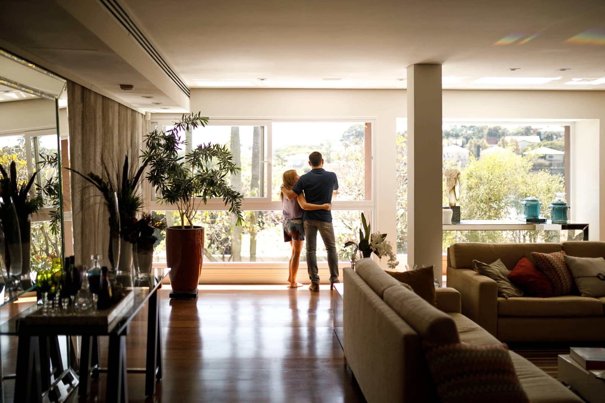 Couple enjoying their custom home