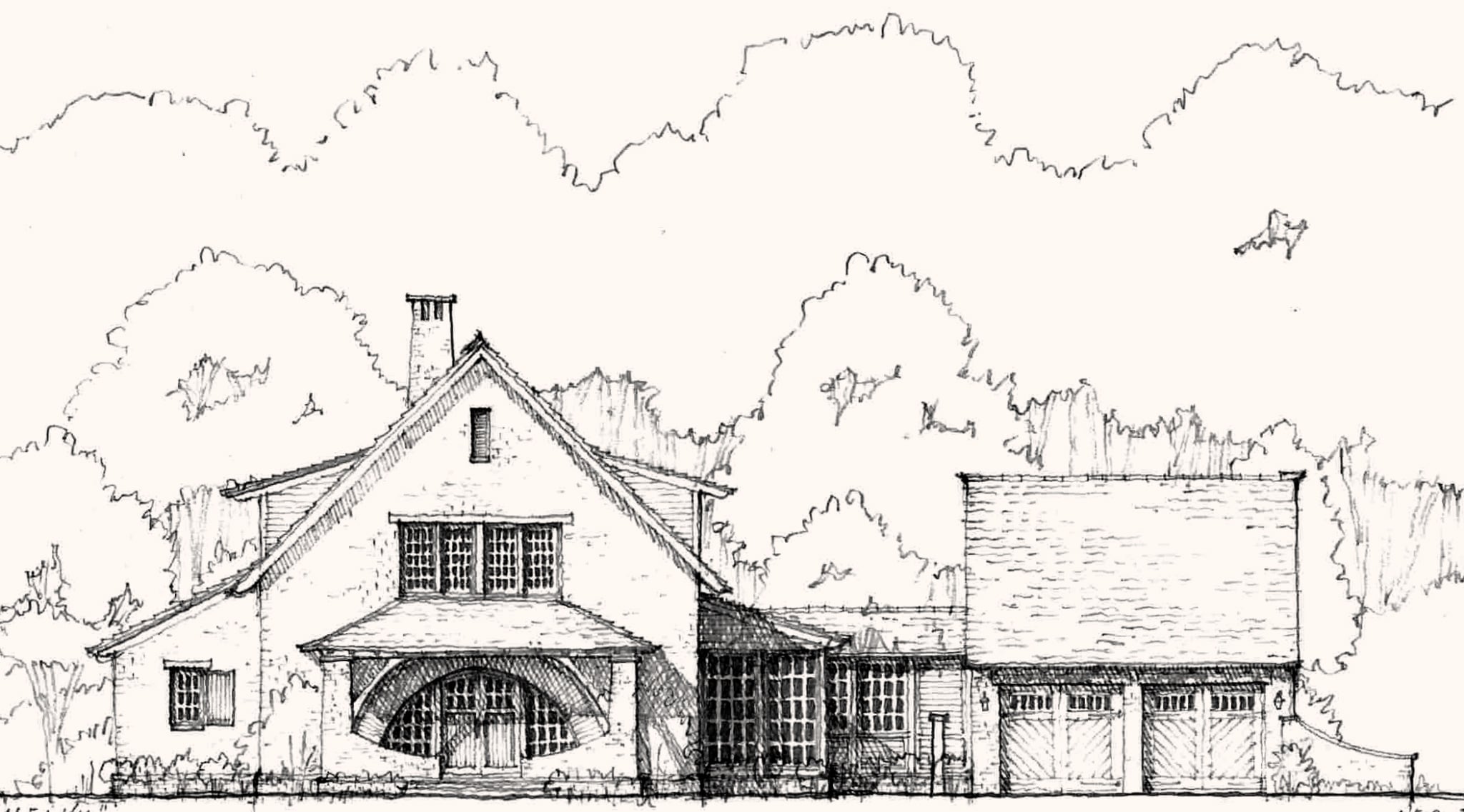 Architect’s concept drawing of a Shoal Creek custom home design