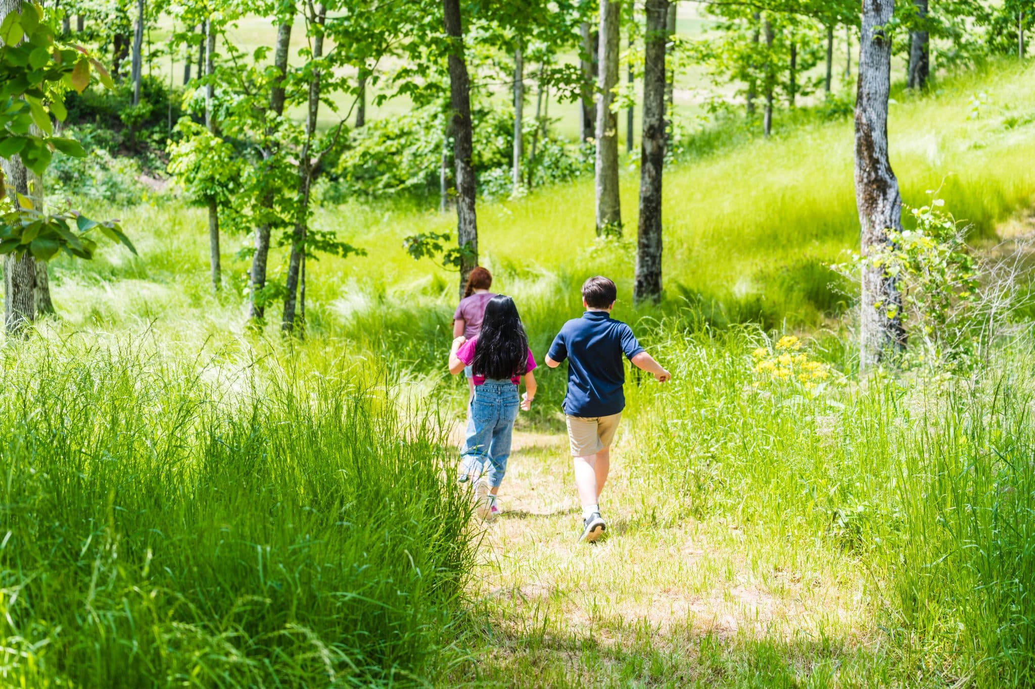 Children walk through a wooded plot of land in Birmingham. Read on to learn if it is a good investment to buy a lot.