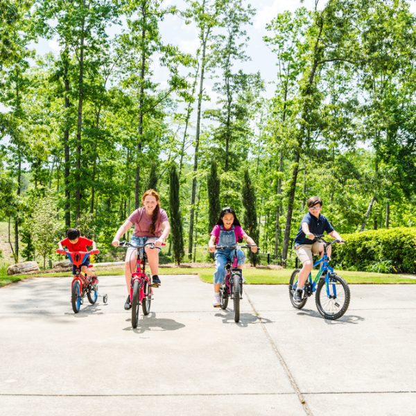 Fours kids biking